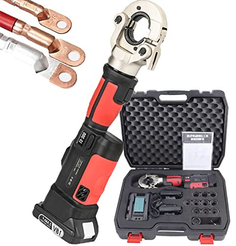 XDLYWUZIQ Industrielle Hydraulische Kabelschuh-Crimpzange, Wiederaufladbare Hydraulische Crimpzange, Handgehaltene Hydraulische Crimpzange Für 10–300 Mm² Kupfer- Und Aluminiumkabelschuhe