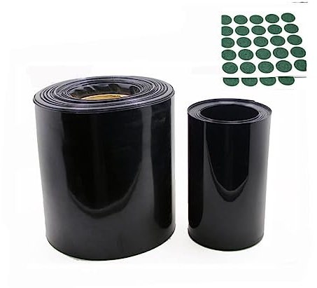Tubo termorretráctil de PVC de 1KG, funda de Cable retráctil negra para paquete de batería de litio 18650 + papel adhesivo aislante de 100 Uds., ancho de 260mm-1kg
