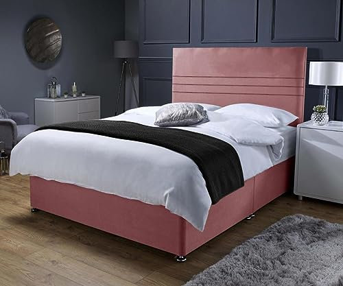 Fireplaces 4 Life Ascot Divan Bed Set + 10 Memory Mattress + 24 Matching Headboard *Storage Available (Pink, 2 Drawers Same Side, 4ft Small Double)