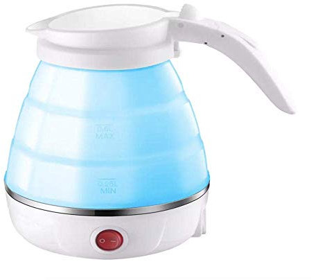 Bollitore elettrico pieghevole KANBUN Bollitore elettrico portatile Mini bollitore elettrico in silicone da viaggio a doppia tensione @ Presente blu