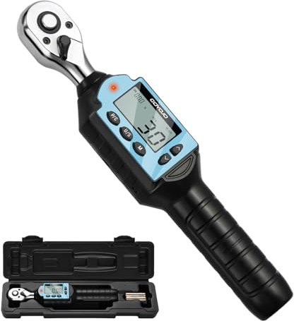 GOYOJO Digitaler Drehmomentschlüssel, Hochpräzisions Drehmomentschlüssel Vielseitig 1/4 3/8 1/2 Antriebe Maximale Drehmomentkapazität 7.37-73.76 ft.lb für Automobil Motorrad Haushaltsgeräte (1/4-30Nm)