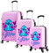 Disney Stitch Hartschalenkoffer, 3er-Set Reisekoffer mit Rollen 28L, 50L & 91L, 4 Räder, Rosa, Zahlenschloss