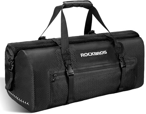 ROCKBROS Motorradtasche Motorrad Hecktasche 100% Wasserdichter Gepäckrolle mit Schultergurt Reisetasche für Motorradfahren, Wandern, Radfahren, Reisen, Camping, Outdoor 20L-60L