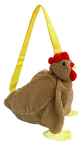Damen Umhängetasche Cartoon Huhn Muster Niedlich Lässig Schultertasche Niedliche Tragetasche Huhn Geldbörse Henne Tasche Huhn Tasche Huhn Handtasche Schulter Tasche Handtasche (Brown, One Size)