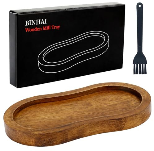 Binhai Salz- und Pfeffermühlen-Tablett aus Holz, Retro-Farbe, Pfeffermühlenablage, Arbeitsfläche und Esstischschutz (Pfeffermühle Nicht im Lieferumfang enthalten)