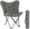 eSituro Chaise Pliante Camping, Siège Rembourré, Portable, Léger, avec Sac de Transport, Tissu en Daim Synthétique et Oxford, Gris Foncé