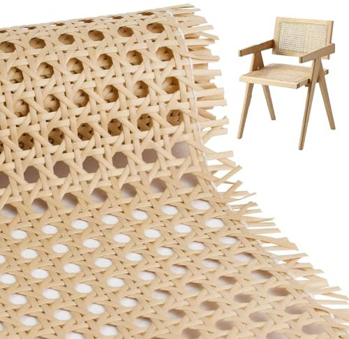 TOOSOAR Rouleau de Cannage Rotin,35 x 200cm Naturel Cannage,pour Projets de Cannage Tissu en Rotin à Mailles pour Meubles Chaise Armoire Plafond