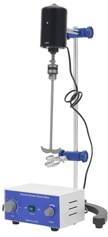 200W Elektrischer Labor-Rührer Trommelrührer Rührer Mixer Rührwerk Stabmixer mit einstellbarer Geschwindigkeit und Timer 3000 U/min