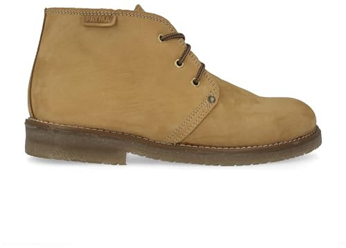 PAYMA - Botín Rústico Hombre de Piel tipo Chukka. Zapato Bota Safari Pisamierdas de Piel Nobuk. Casual, Sport, Jardinería. Cierre Cordones. Suela de Goma. Color: Bota Nobuk, Talla: EU 44