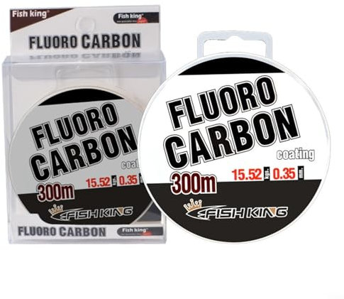 Filo da pesca in fluorocarbonio, 300 m, trasparente, invisibile, per pesca alla carpa, in acqua salata, per appendere, artigianato, pesca (0,3 mm)