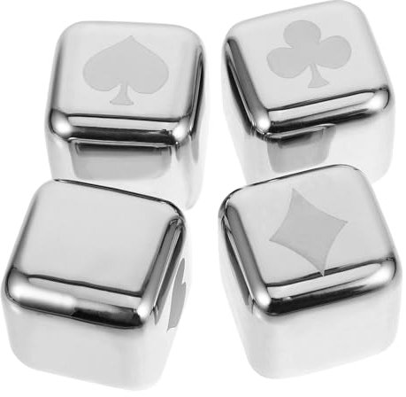 IMIKEYA 4stücke Wiederverwendbare -eiswürfel Für Whisky Zum Kühlen Von Getränken Schnell Gefrierend Bruchsicher Und Rostfrei