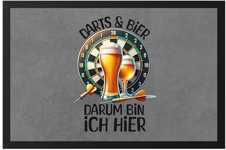 Hey!Print Darts & Bier Fußmatte Dartspieler Hobby Biertrinker Weihnachten Geburtstag Bullseye