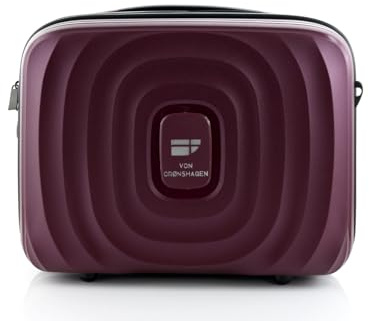 Von Cronshagen Kosmetikkoffer Mans Beauty Case | aus stabilem Polypropylen | großes Beautycase mit Aufsteckfunktion | passend zu Mogens Koffer | mit längenverstellbaren Schultergurt (Plum)