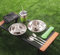 Lot de 10 couverts de camping en acier inoxydable pour 2 personnes - Couverts de voyage en plein air pour la randonnée et les pique-niques - Vert