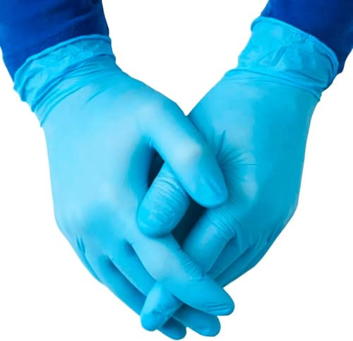 eatasty Disposable Gloves, Pack of 1000, Blue Nitrile Gloves, Powder-Free, Latex-Free, Strong with Textured Grip, Multipurpose for Food Handling, Cleaning, Automotive & DIY