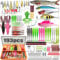 FOLANDO 193PCS Fishing Lure Kit - Mixed Hard/Soft Lures, Hooks, Weights, Spinner Baits for Freshwater & Saltwater Fishing