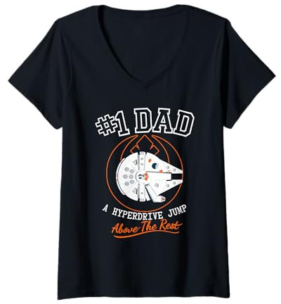 Damen Star Wars Father's Day A Hyperdrive Jump Above The Rest T-Shirt mit V-Ausschnitt