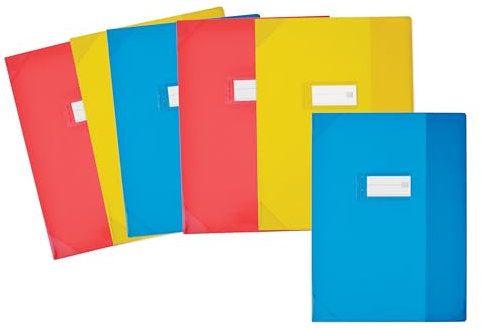 OXFORD Lot de 6 Protège-cahiers 24x32cm, Haute qualité, Couleurs Assorties