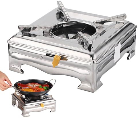 Hornillo De Alcohol Portátil - Portátil Estufa De Alcohol Sólida De Acero Inoxidable | Quemador Estufa De Camping Ligera Para Cocinar Al Aire Libre Senderismo Y Picnic