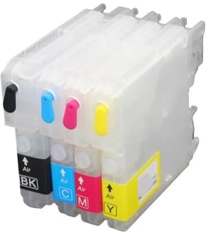 AWGSRZIU 4er-Pack nachfüllbare Tintenpatronen, kompatibel mit verschiedenen Modellen DCP-J140W DCP-145C DCP-165C DCP-185C DCP-195C