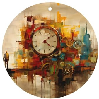 Phayah Auto-Lufterfrischer, mechanische Uhr, Lavendelduft, runde Form, zum Aufhängen, 4 Stück