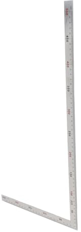 Fabater Hohe Härte Edelstahl Rechtwinkeliger Lineal für Einfache Winkelmessungen, 500x250 Mm Quadratmeldung für Tischlerei und Konstruktion (500 mm*250 mm)