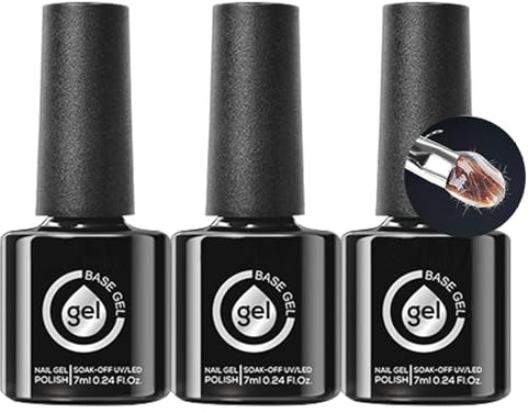 Fiberglasgel für Nägel, Basisgel-Set mit Glasfaser und Nagelgummi, 3 Stück, Maniküre-Zubehör, lange Lebensdauer