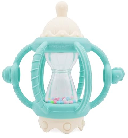 Little Ones 3 in 1 Baby Teether Rattle Toys for Babies 0-6 Months Soothers Up to 12 Months – Non-BPA Silicone Gentle Teething Toys for Baby with Handles, Newborn Sensory Toy – Multi-Texture Design