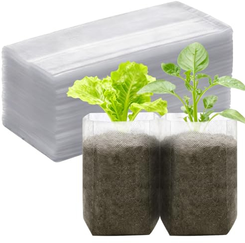 Pflanzbeutel, 100 Stück Pflanzsack aus Vliesstoff, Biologisch Abbaubar Anzuchtbeutel, Sämlingsbeutel, Wachstumsbeutel, Pflanzen Wachsen Umwelt Taschen, Pflanztaschen für Tomaten Blumen Gemüse Pflanze