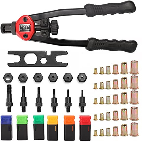 ERYUE Highly Practical Labor-Saving Hand Riveter BT-605 Manual Rivet Machine with Nut Dies M3-M10 for DIY Enthusiasts