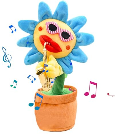 Juguete De Baile De Girasol - Repetidor De Saxofón Musical De Felpa Brillante Que Habla, Peluche Suave | Almohada De Regalo Para Recuerdo De Fiesta, Juguete Divertido Interactivo De 200 Canciones Para