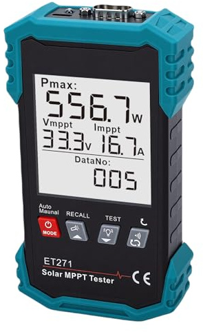 Hztyyier 2000-W-Solarpanel-Tester, MPPT-PV-Messgerät, Photovoltaik-Multimeter mit LCD-Display, Zur Fehlerbehebung bei Leerlaufspannung und Fehlererkennung