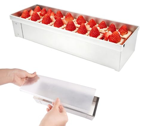 Molde de Tiramisú de Acero Inoxidable 30 cm con Bordes Desmontables | Moldes para Tiramisu con Tapa Transparente, Protección Contra Los Insectos, Conservación de Frescura, Facilidad de Transporte