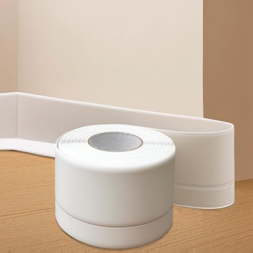 Battiscopa Morbido Autoadesivo in PVC 6m, Larghezza 7cm, Flessibile e Impermeabile, Ideale per Pareti, Pavimenti, Cucina e Bagno – Ristrutturazione Fai da Te, Battiscopa Morbido Adesivo