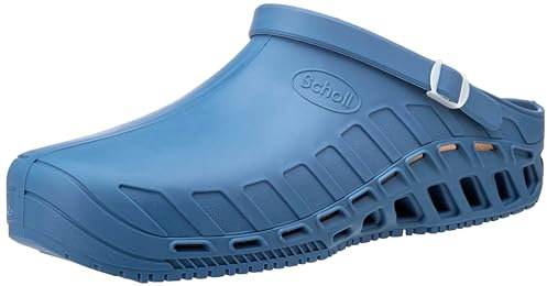 Scholl Clog Evo - Hochleistungs-Sanitär-Clogs für Damen und Herren - Ultraleicht, Bequem und Atmungsaktiv, mit Rutschfester Sohle, Herausnehmbarer Memory-Einlegesohle und Drehbarem Riemen