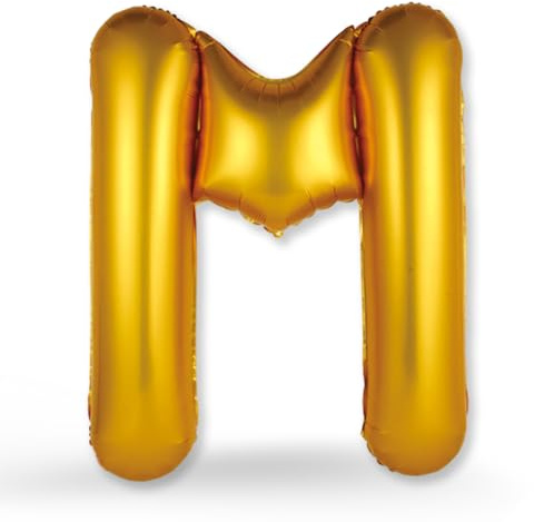 FUNXGO XXL Folienballon Buchstabe M Gold Matt – Riesen Buchstabenballon ca. 100 cm – Verstärktes Material – Für Helium & Luft – Perfekt für Geburtstag, Hochzeit & Party Deko - Ballon M Gold
