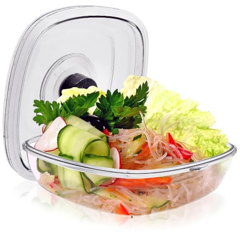 NutriChef Air Vacuum Seal Food Container - 1 Liter Capacity Kitchen Reusable Airtight Food Saver Sealer Storage Box Canister Meal Prep, Lunch, Bread, Cereal, Keeps Food Fresh Tasty - PKVSCN1L
