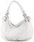 modamoda de IT40 Damen Leder/Nappaleder Schultertasche Hobo Bag handmade in Italy, Farbe:Weiß Leder