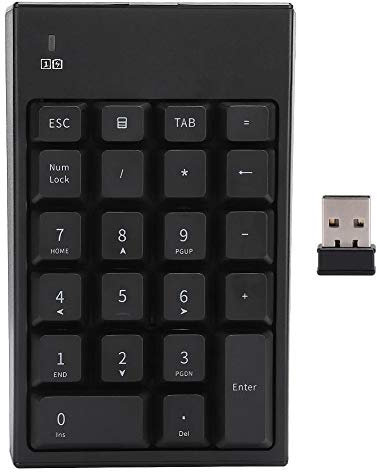 Topiky Wireless Numeric Keypad, Mini Digital Bluetooth Numpad 22 Keys Ergonomic Number Pad Keyboard with 2.4G USB Receiver for Laptop/PC/Desktop