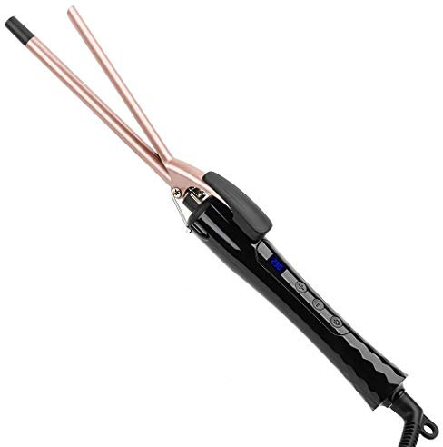 Culwad Lockenstab Kleine Locken, 9mm Keramik Lockenstab Dünn für Kurze/Mittlere Haare, Afro Locken Klein Lockenwickler mit Handschuhe