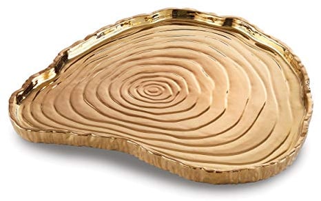 Elegance 69111 - Vassoio da portata, Porcellana, Oro, 33 cm