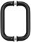 Ranbo C-Shaped 152mm Tubular Back-to-Back Frameless Glass Shower Door Push Pull Handle, Fits 8-12mm(5/16-1/2) Glass Doors,152mm Mounting Hole Distance,for Shower Door,barn Door,Matte Black