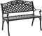Outsunny 2-Sitzer Sitzbank Alu Gartenbank Metallbank Bank mit Armlehnen Landhausstil Schwarz 102,5 x 61 x 84 cm