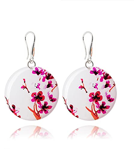 Délicat Romantique Ovale ou Rond Boucles d'Oreilles Pendantes Fleur Inspiration Design Bijoux pour Femme