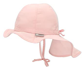 Sterntaler Sonnenhut - Mädchen Sommerhut - UV-Schutz 50+ Mütze mit breiter Krempe und Größenregulierung - Nackenschutz - Bindebänder - Baby Kinder Kopfbedeckung aus Popeline (Bio) - zartrosa, Größe 51