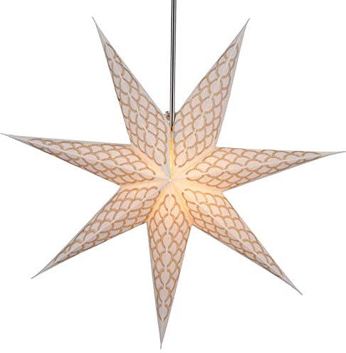 GURU SHOP Faltbarer Advents Leucht Papierstern, Weihnachtsstern 60 cm - Luxury Rama, Papiersterne 60 cm