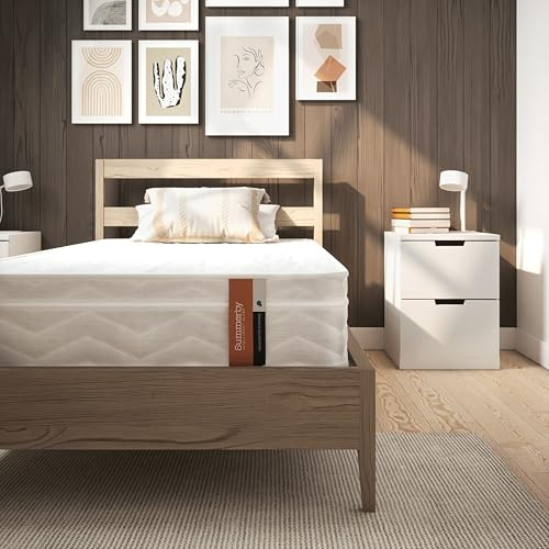 Summerby Sleep No. 2 Single Envirofoam Coil Sprung Hybrid Mattress, 18cm | Medium comfort level, Made in the UK, Rolled & boxed, Budget friendly, Eco foam