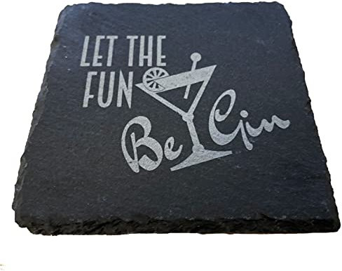 Novelty Gin Gift Slate Coaster - Funny Gin Gifts for Gin Lovers - Gin Accessories Gifts for Women - Gin Gifts For Him - Gin Gifts For Her - Gin Present - Novelty Alcohol Gifts