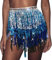 Zookey Pailletten Quasten Rock Rave Fransenrock Rock für Bauchtanz Hüftschal Festival Outfit für Frauen und Mädchen