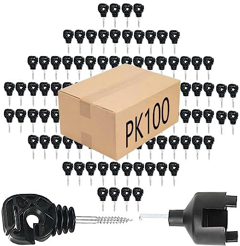 RiteFENCE Electric Fence Mutiple Purpose Screw in Insulator (PK100) with 1 Free Drill Chuck